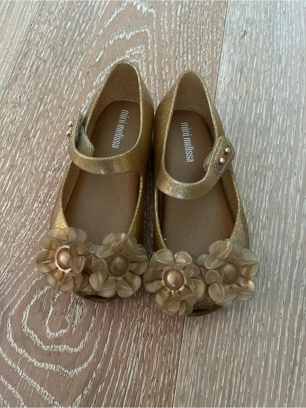 Mini Melissa Ultragirl Springtime Mary Janes - Toddler Gold